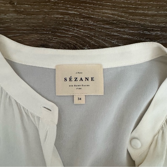 Sézane Ivory White Button Down Shirt Blouse NEW - Picture 5 of 8